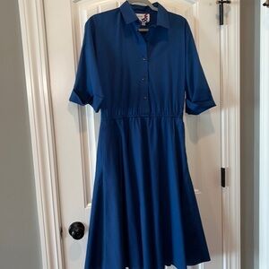 Vintage the American shirt dress blue size 10 pinup rockabilly secretary